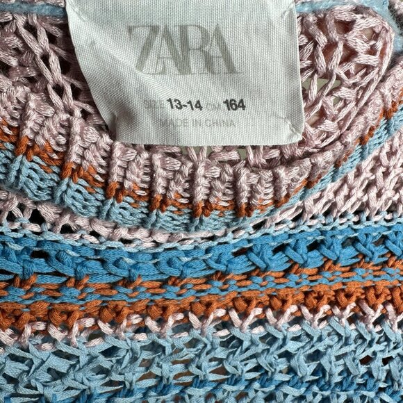Zara Multicolor Striped Knit Sweater – Cozy Meets Colorful sz 13-14 - Picture 5 of 5
